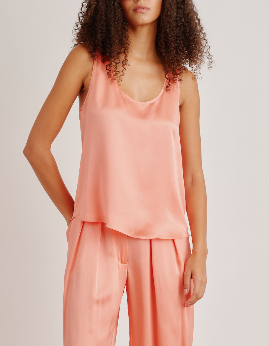 claudia b scoop neck tank melon