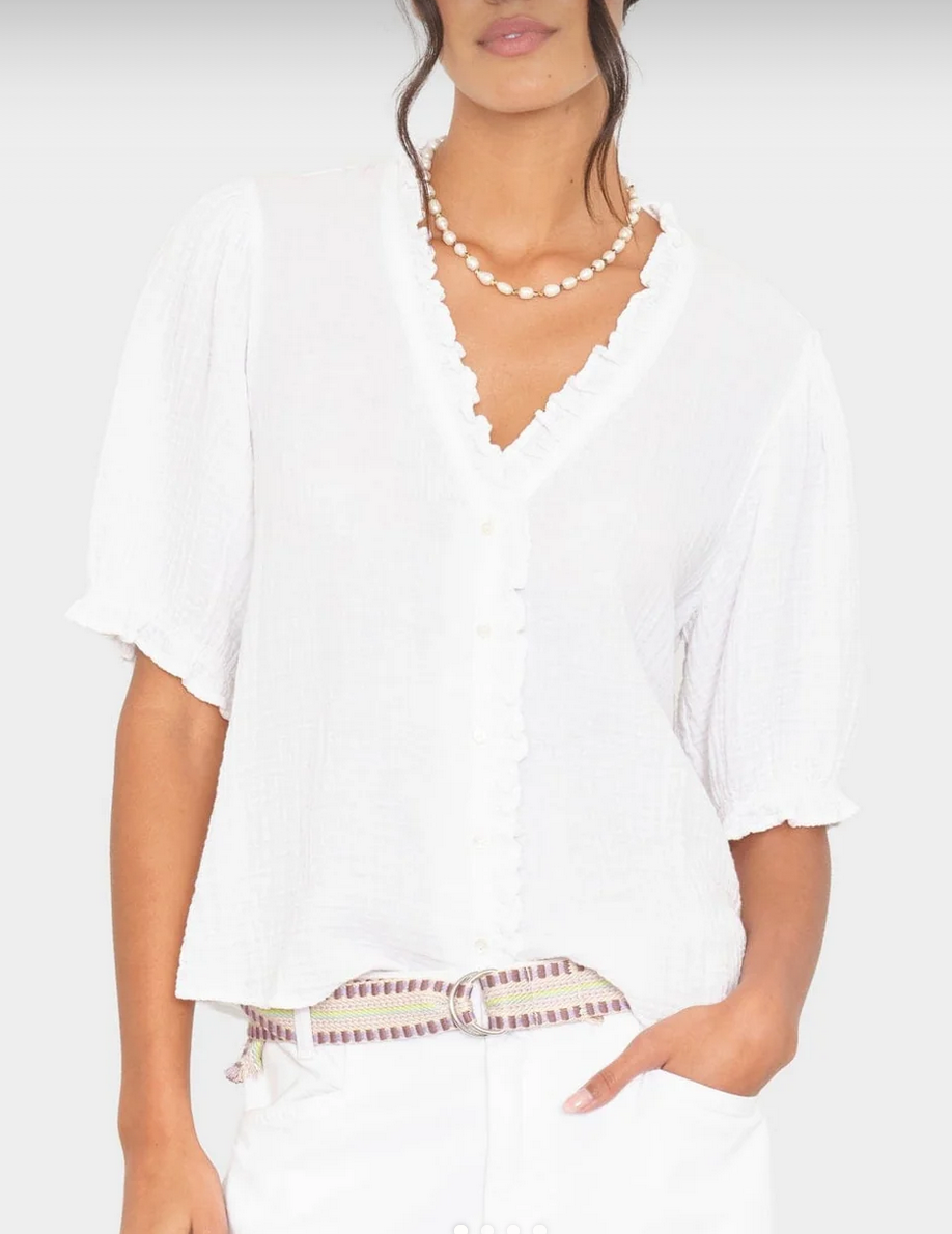 white jenna gauze shirt