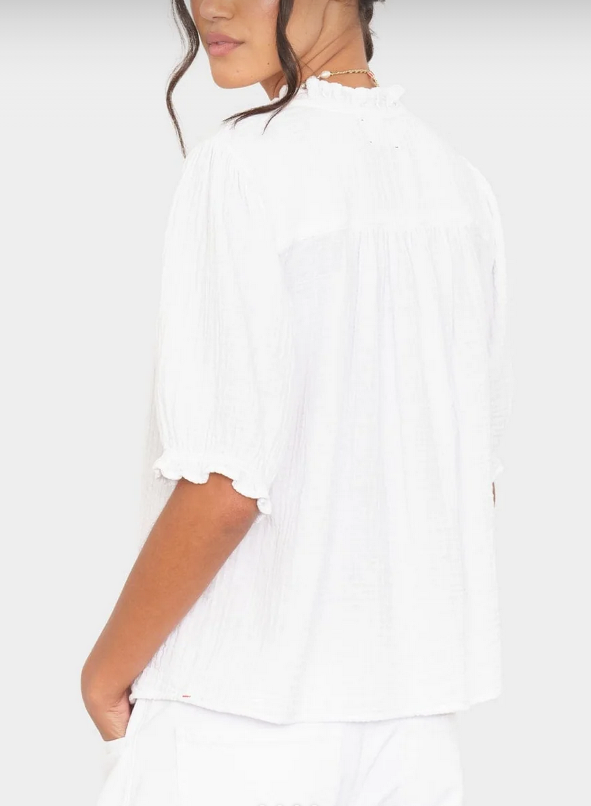 white jenna gauze shirt