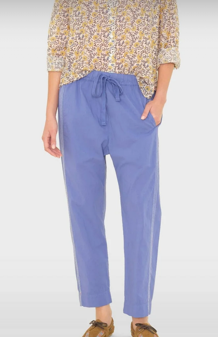 star blue white draper pant