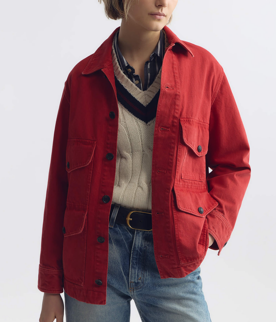 leroy cotton jacket scarlet