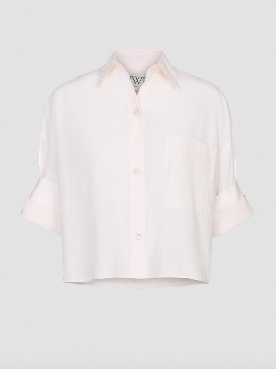 Next ex shirt in superfine cotton sheer pink