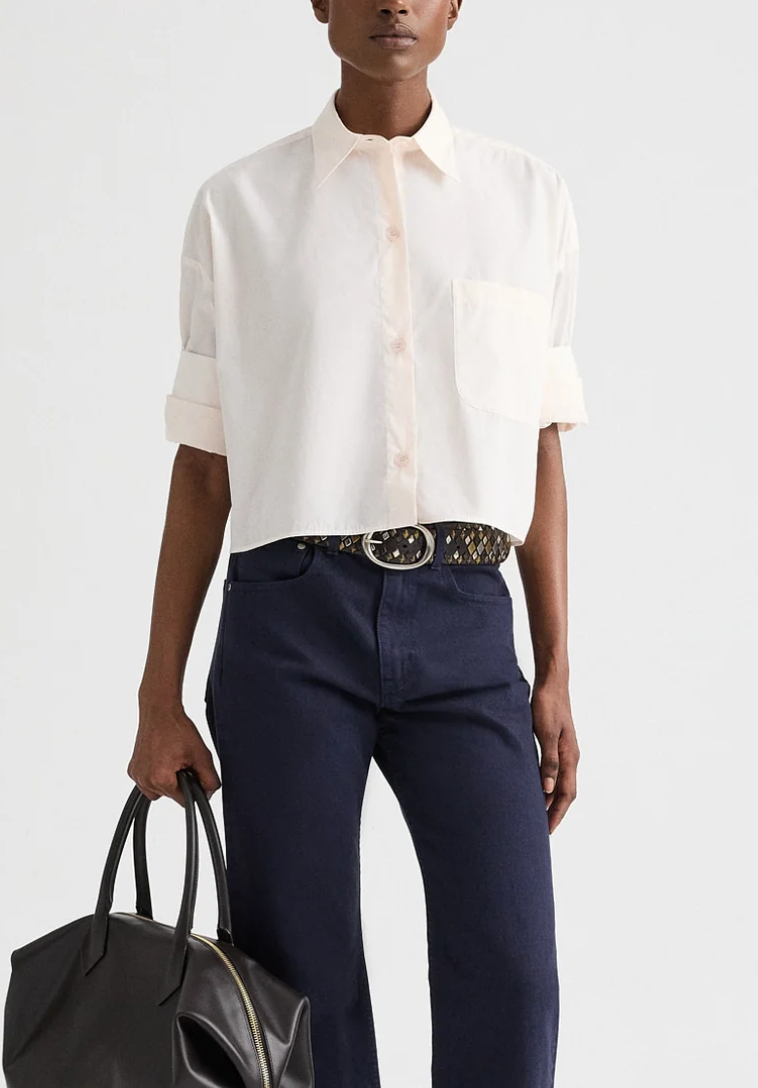 Next ex shirt in superfine cotton sheer pink