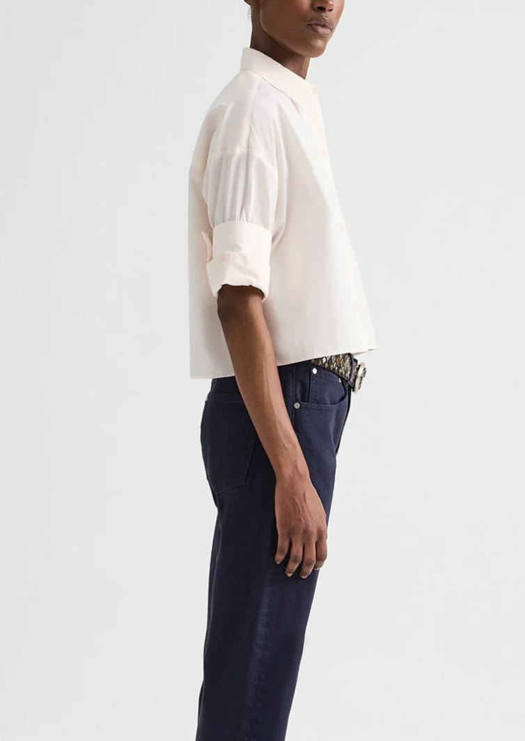Next ex shirt in superfine cotton sheer pink