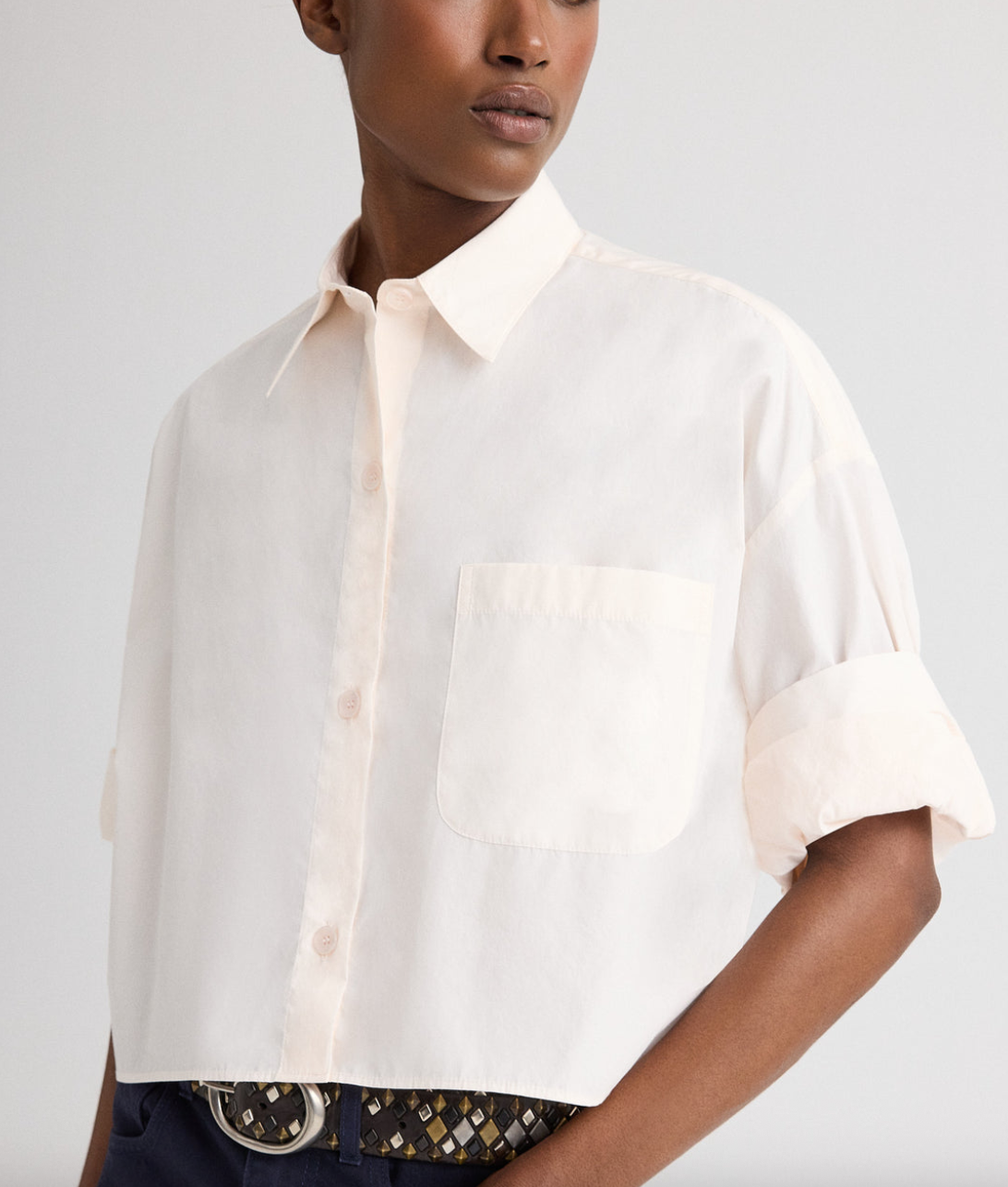 Next ex shirt in superfine cotton sheer pink