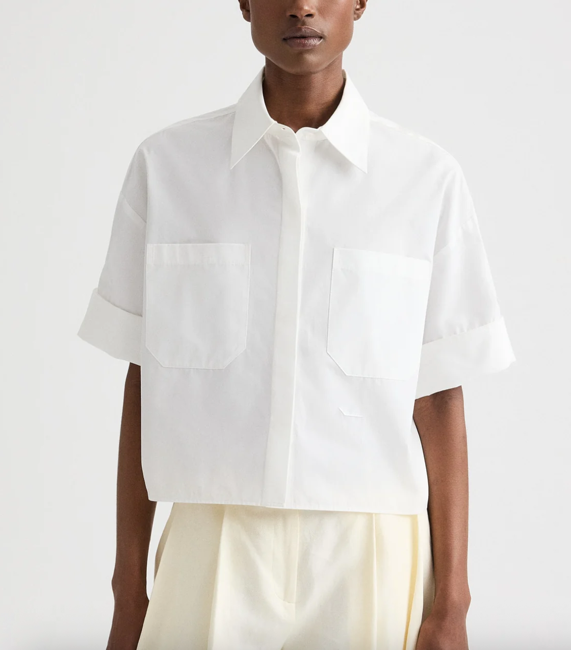my newest mistake shirt in cotton shirting white