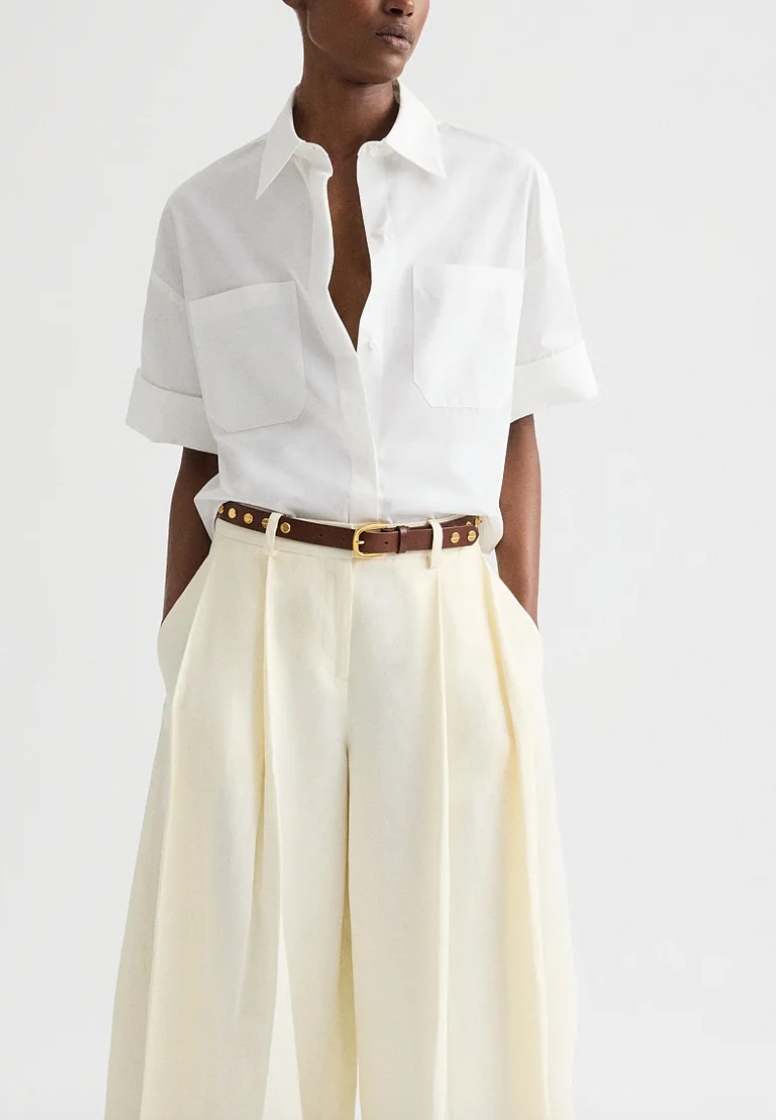 my newest mistake shirt in cotton shirting white
