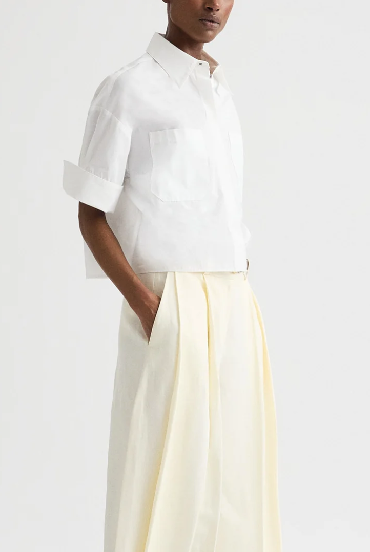 my newest mistake shirt in cotton shirting white