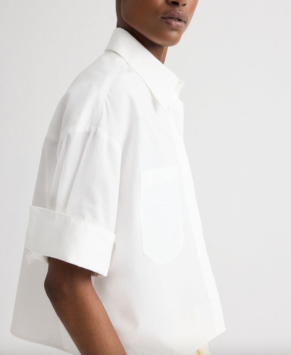 my newest mistake shirt in cotton shirting white