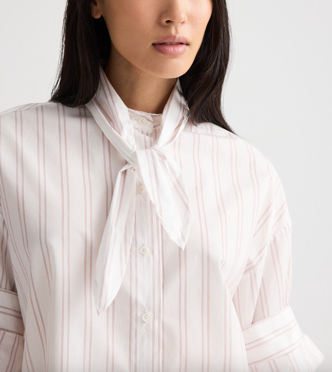 tie one on shirt in drop needle double stripe white wine