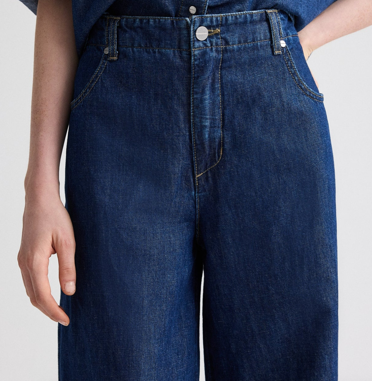dark stone dillon jean in cotton linen denim