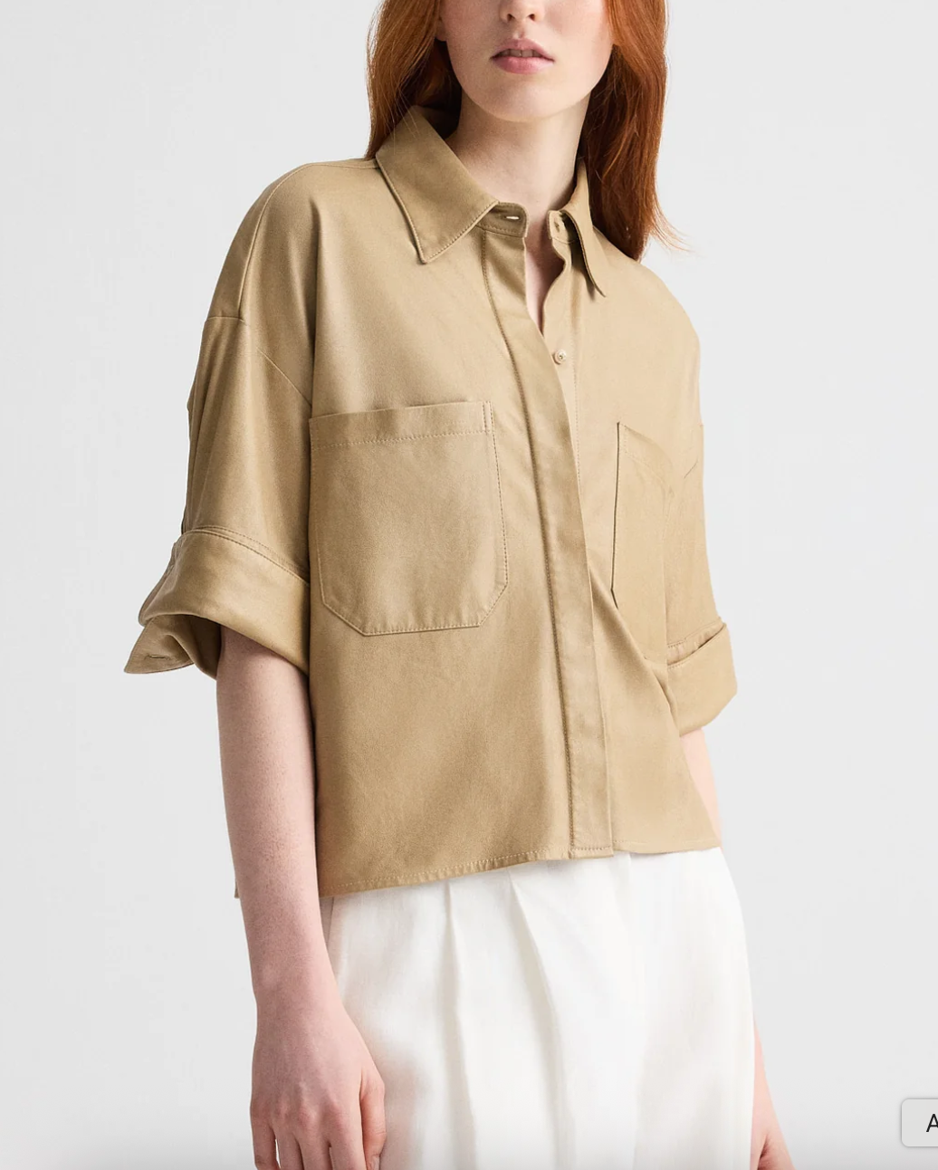 british khaki my newest mistake shirt in paper leather