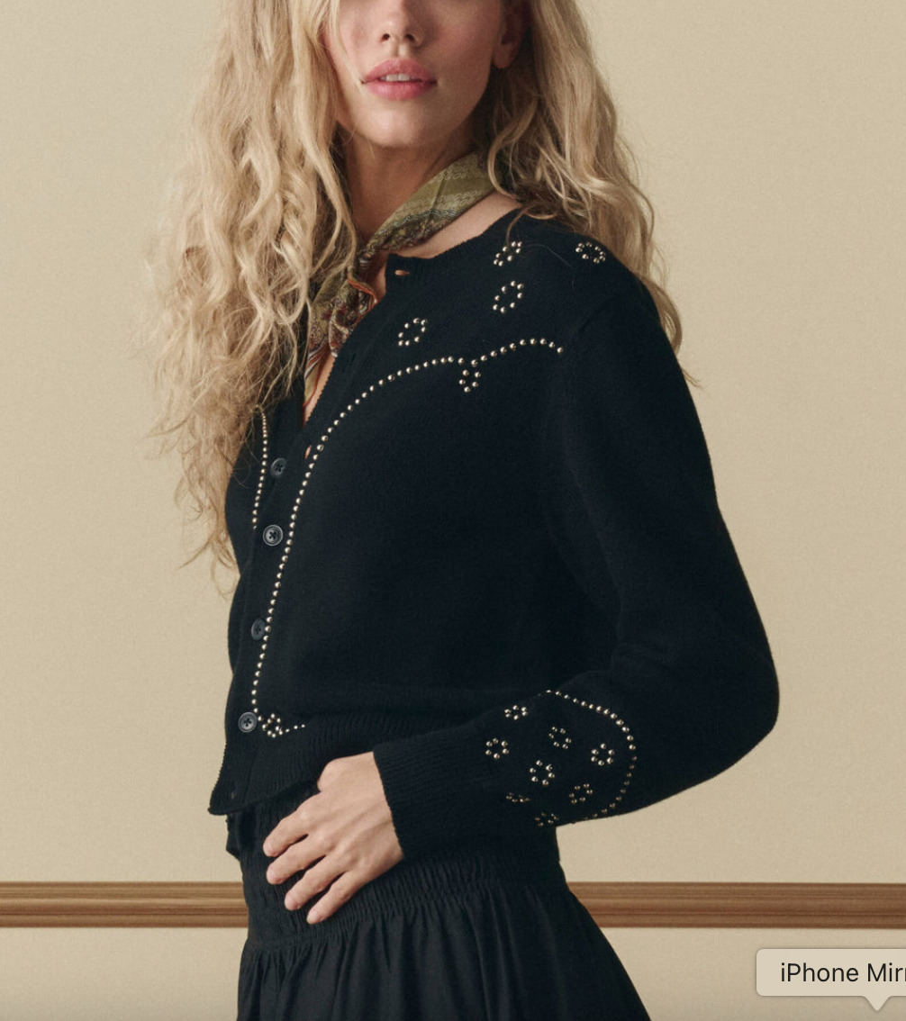 the studded cardigan black