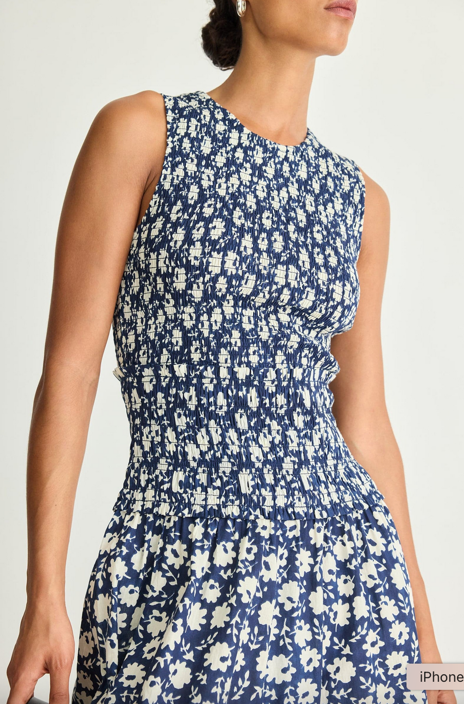 siempre tank maxi navy floral stamp