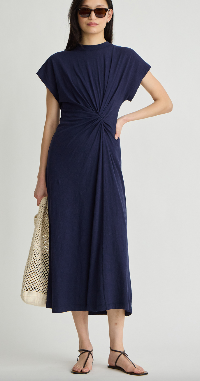 volta twist dress navy