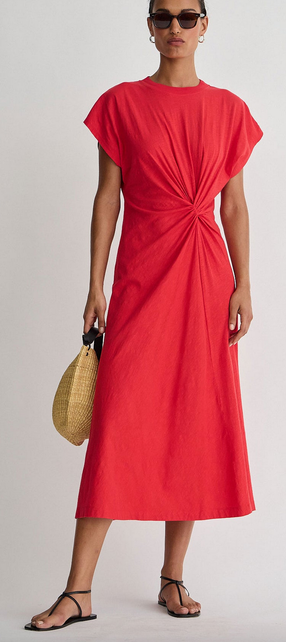 volta twist dress samba red