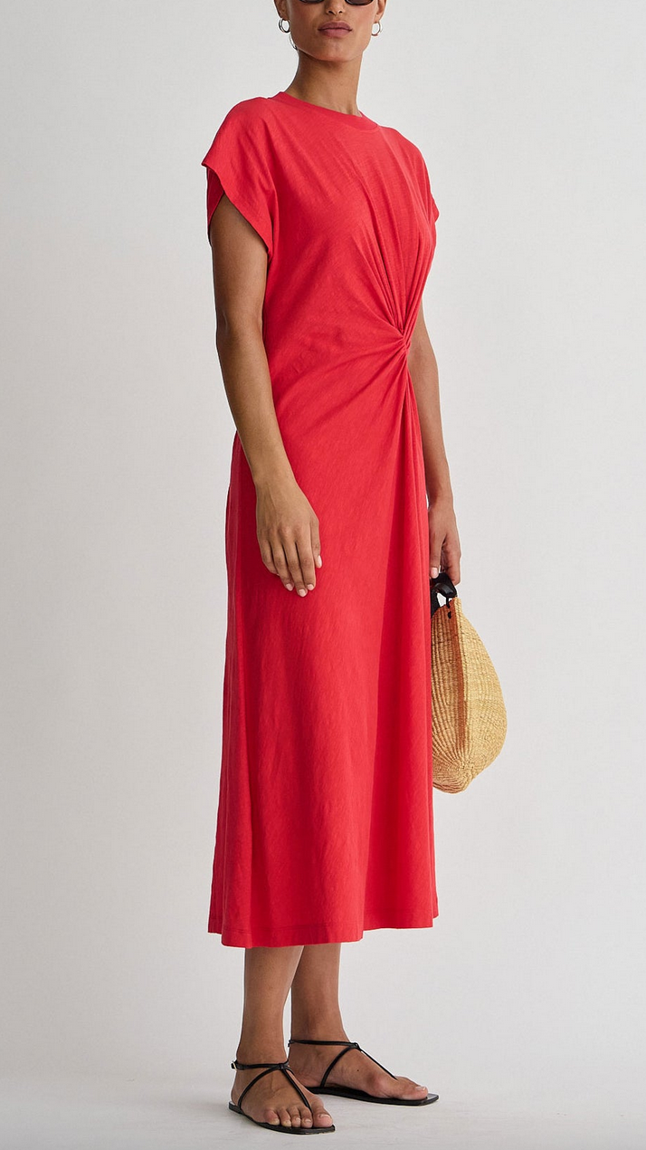 volta twist dress samba red