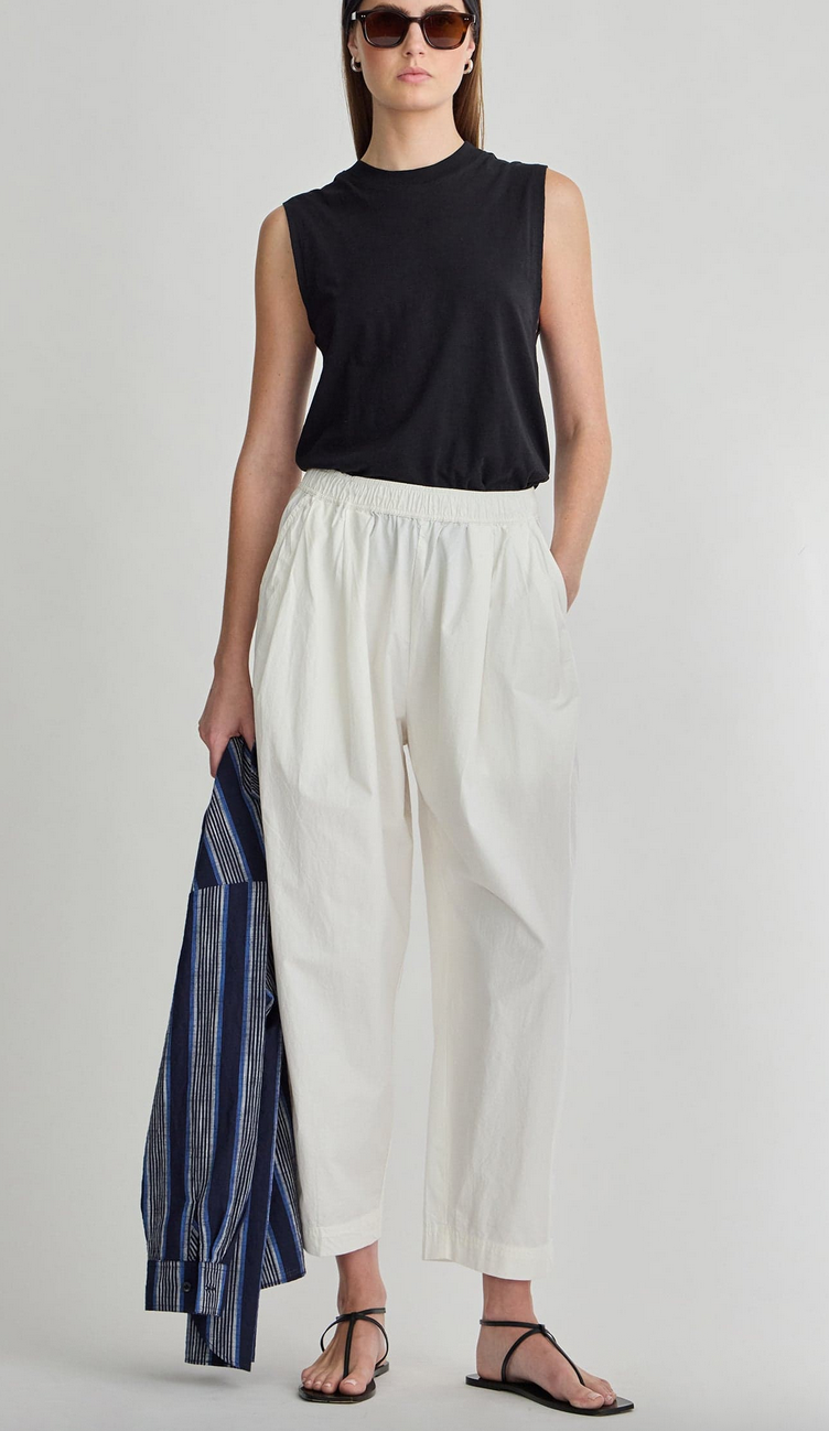spa pleat pant cream