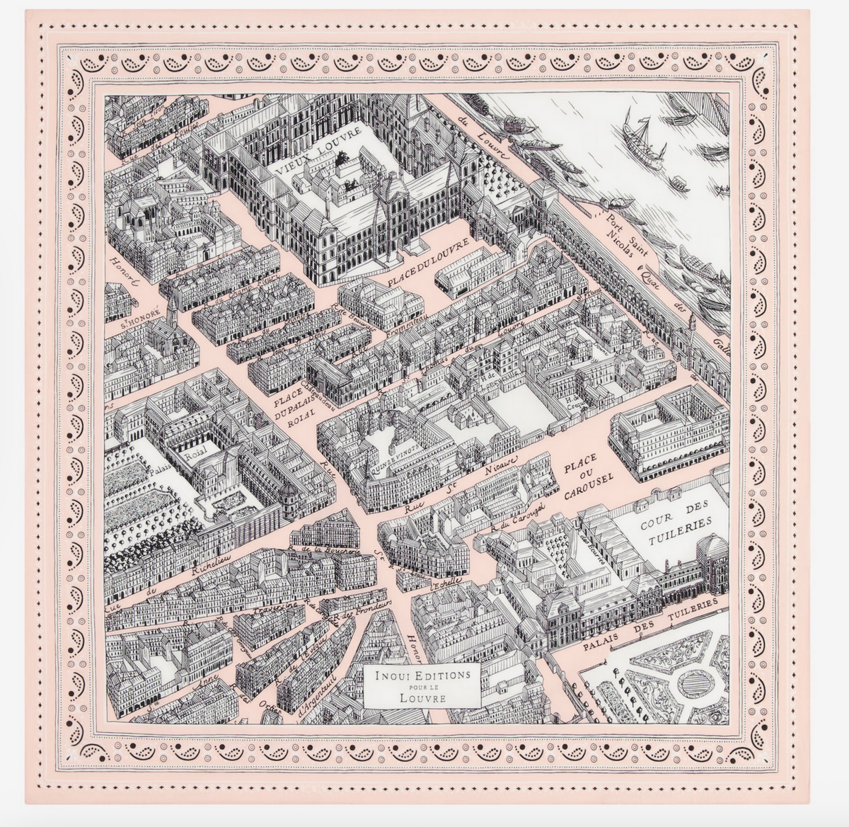 square scarf 65 Louvre pink