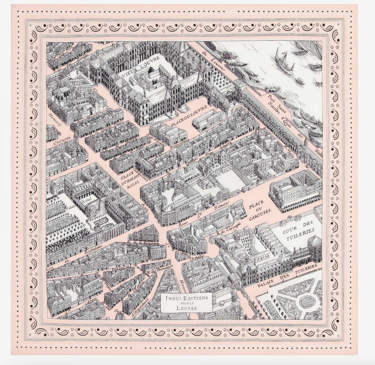 square scarf 65 Louvre pink