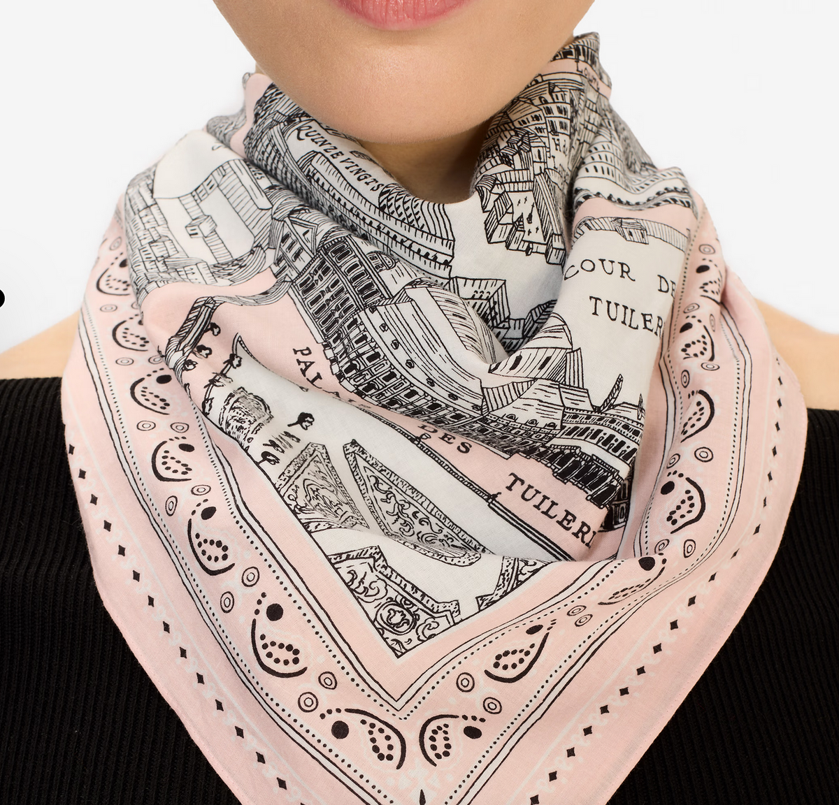 square scarf 65 Louvre pink