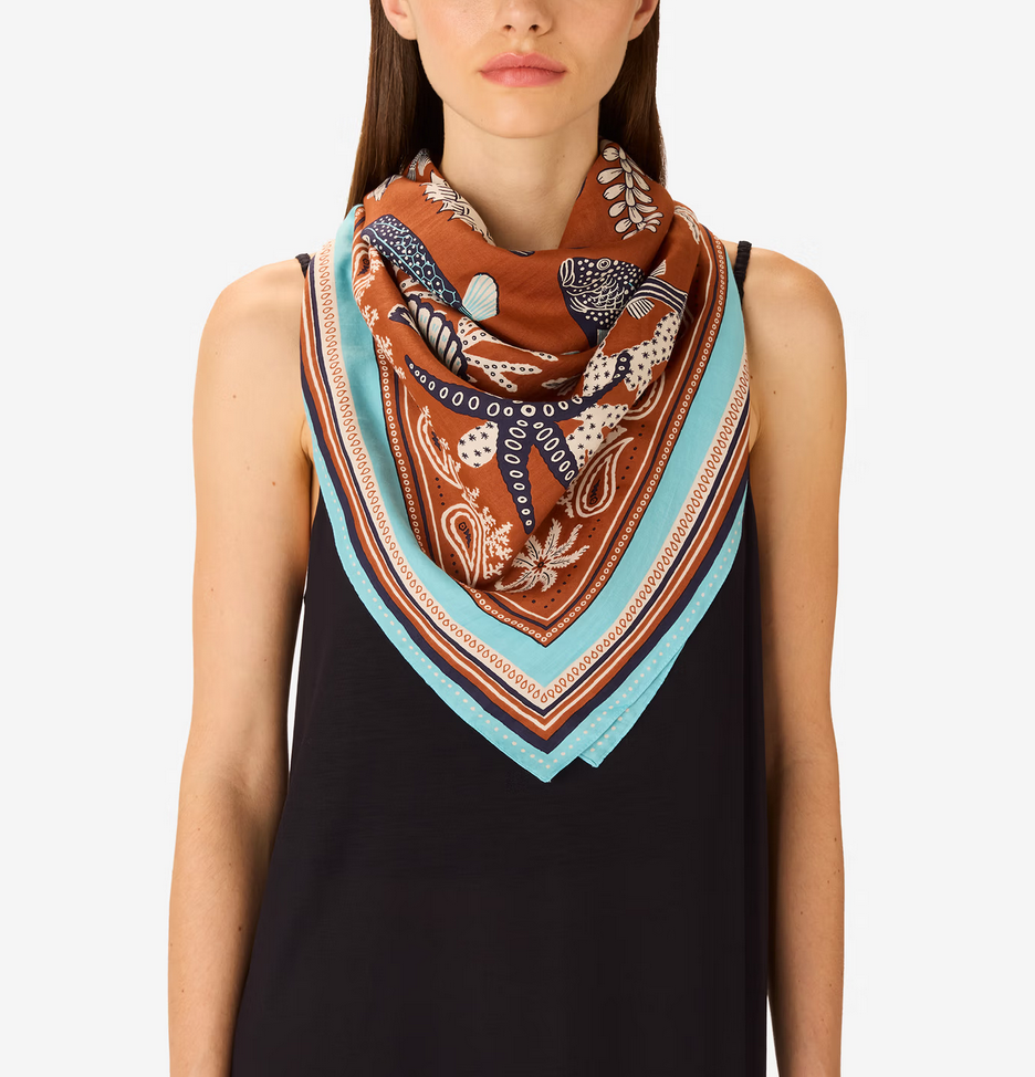 square scarf 100 neptune golden brown