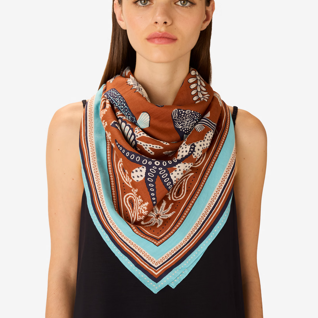 square scarf 100 neptune golden brown
