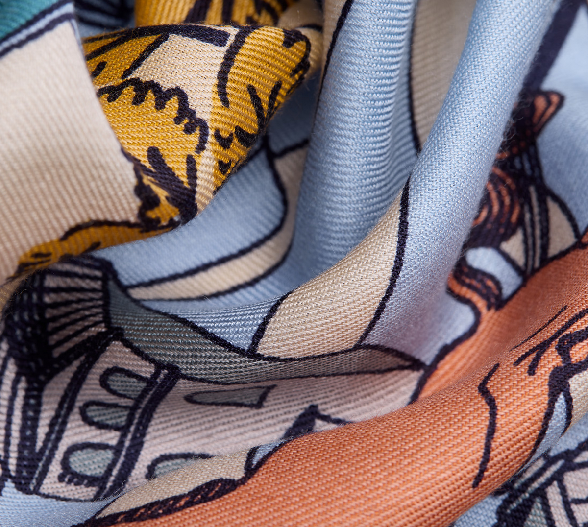 square scarf 100 Rome grey