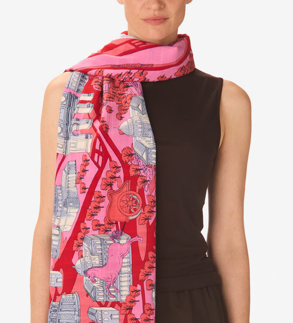 rectangle scarf 100 rome red