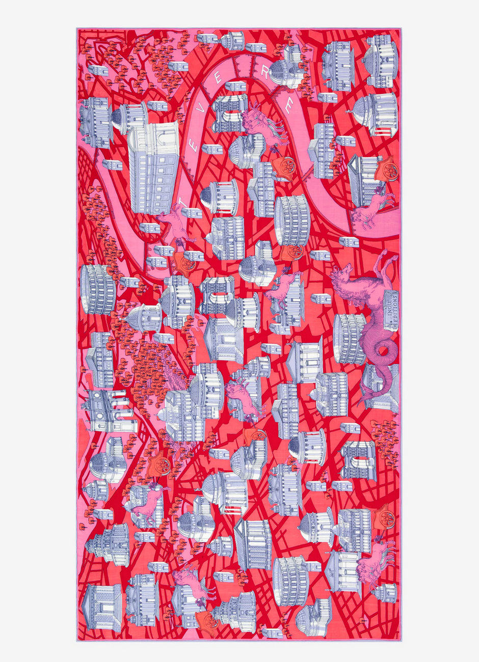rectangle scarf 100 rome red