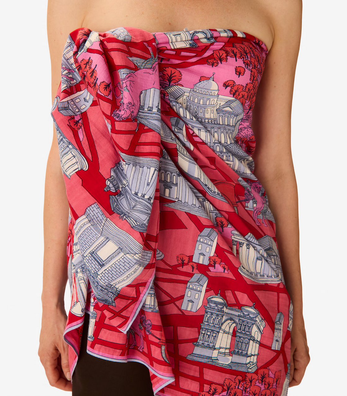rectangle scarf 100 rome red