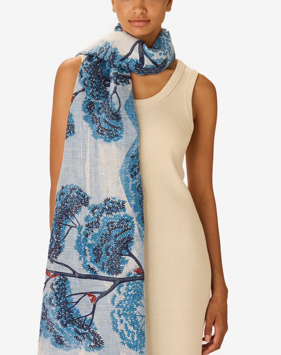 rectangle scarf 70 ambroise duck blue