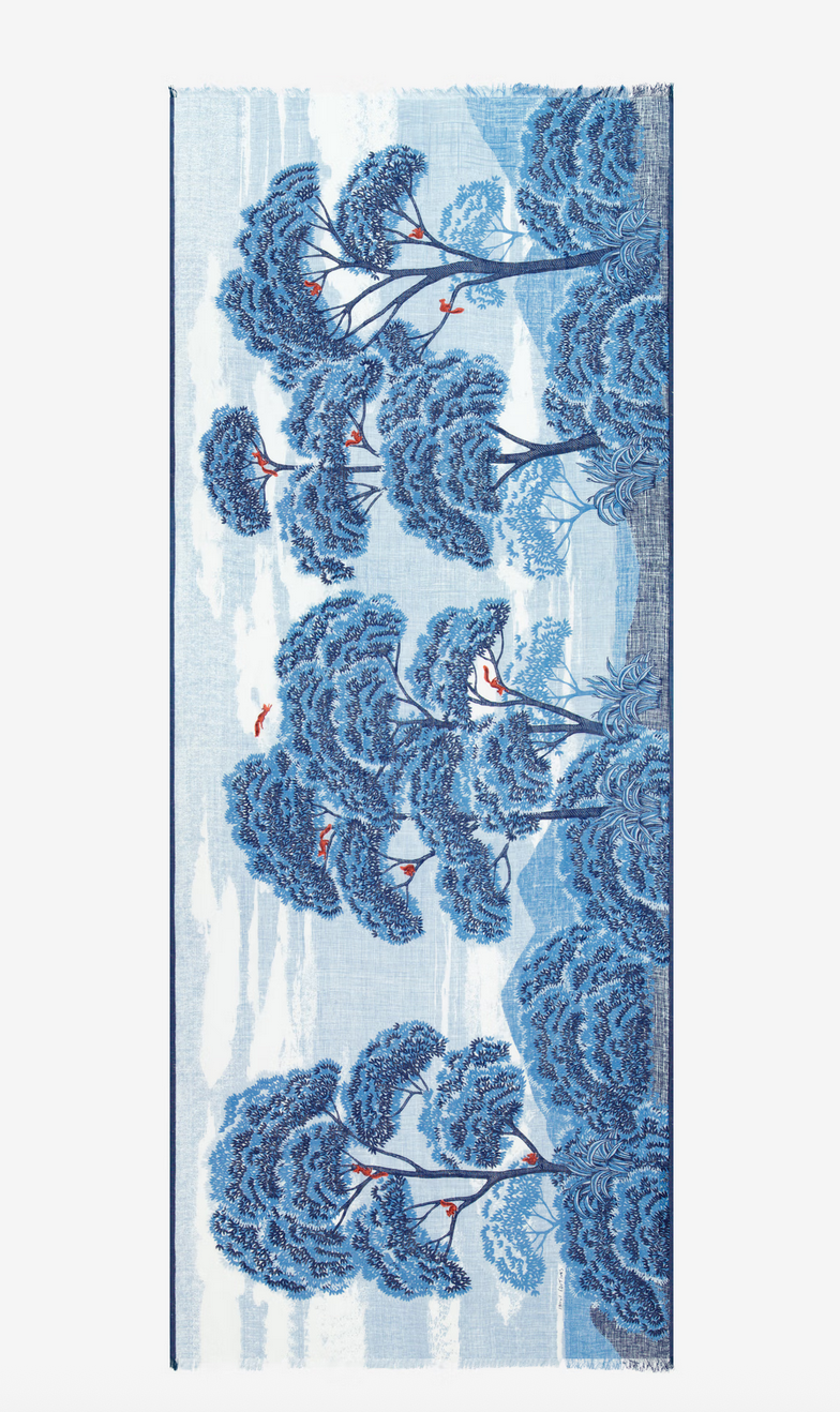 rectangle scarf 70 ambroise duck blue