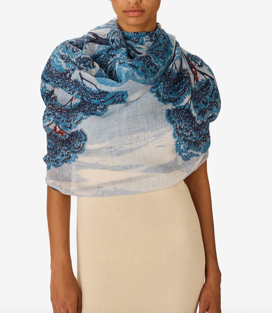 rectangle scarf 70 ambroise duck blue