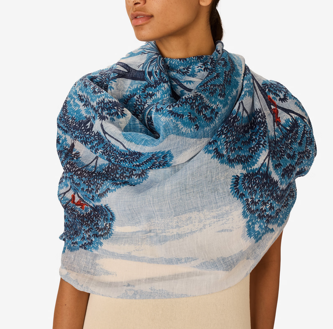 rectangle scarf 70 ambroise duck blue