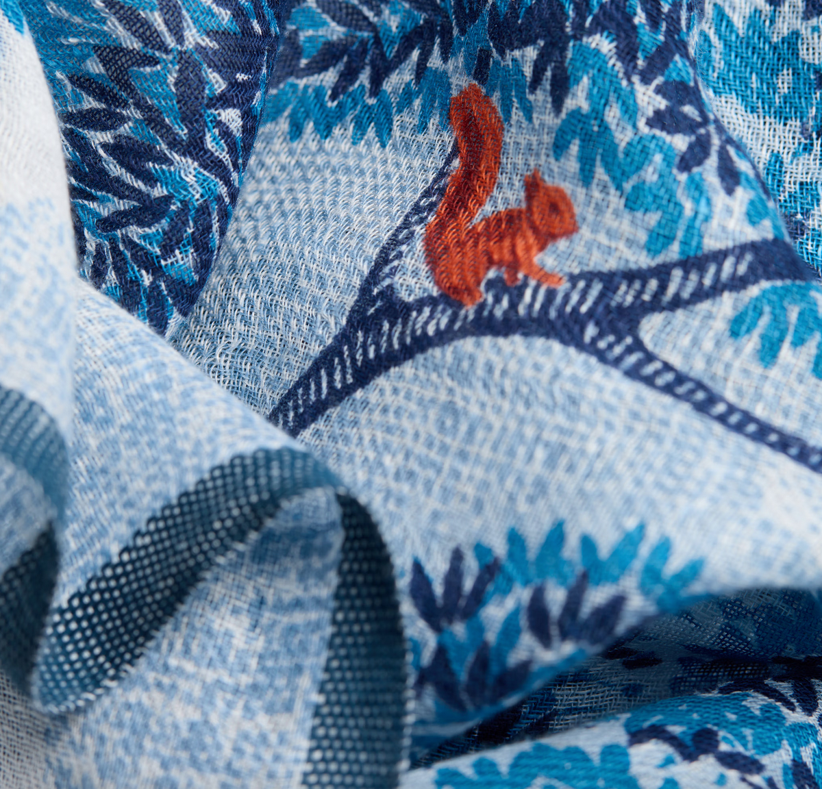 rectangle scarf 70 ambroise duck blue