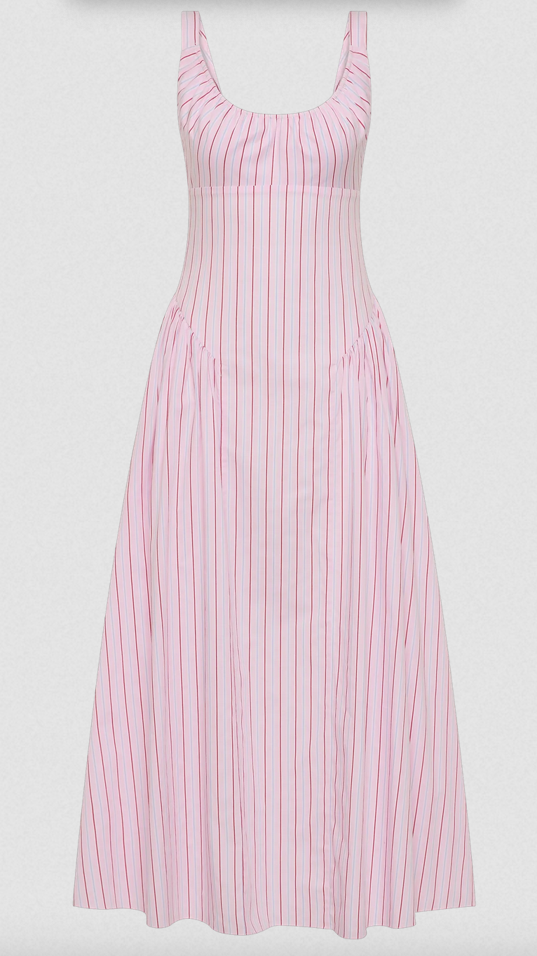 marcella midi dress fiori stripe palazzo
