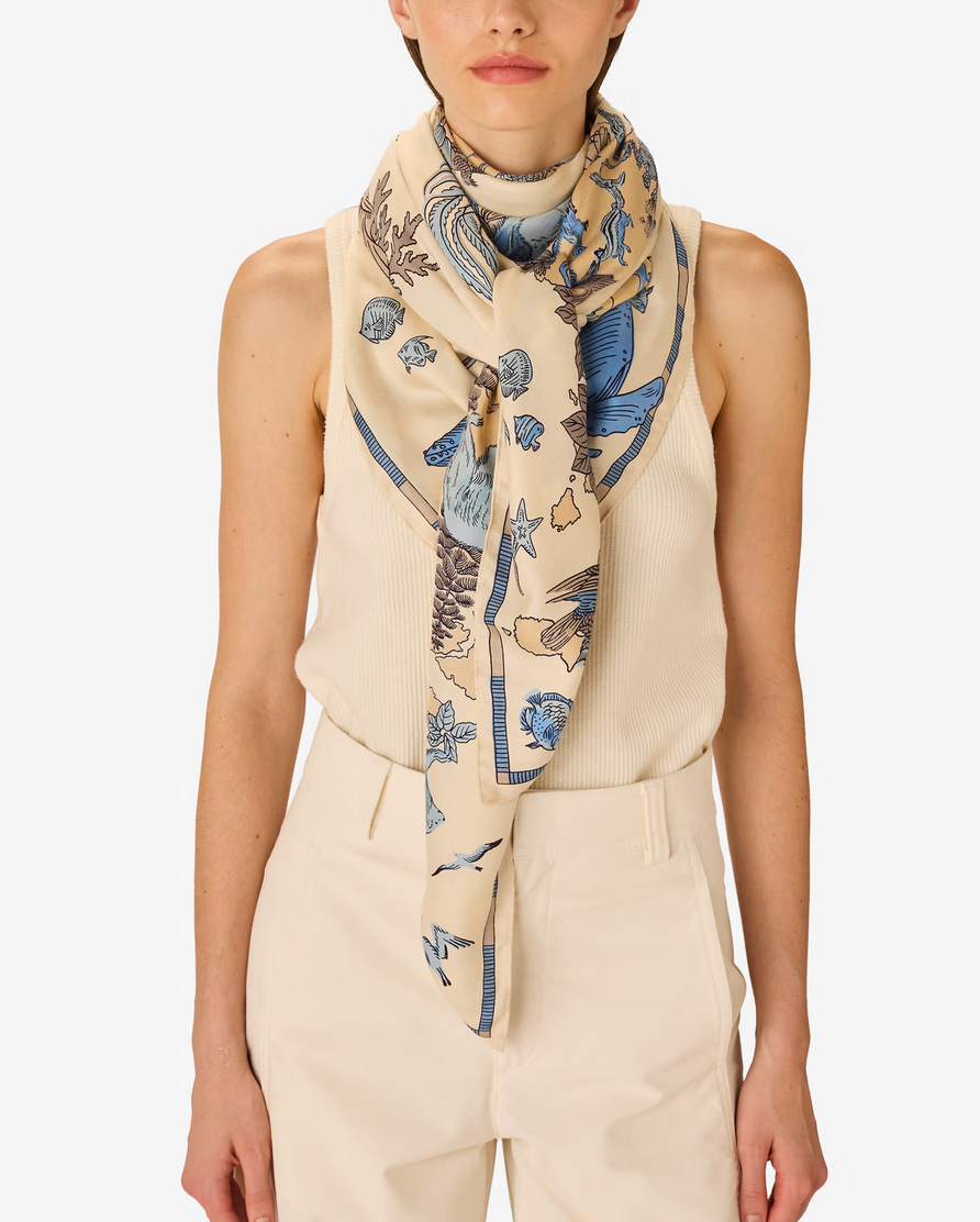 square scarf 130 atlas white