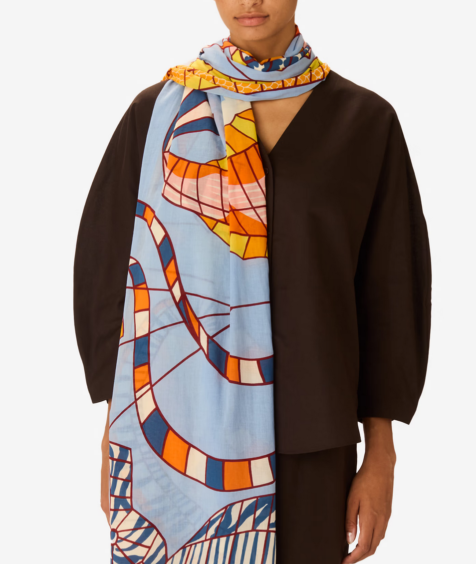 rectangle scarf 100 cerfs volants orange
