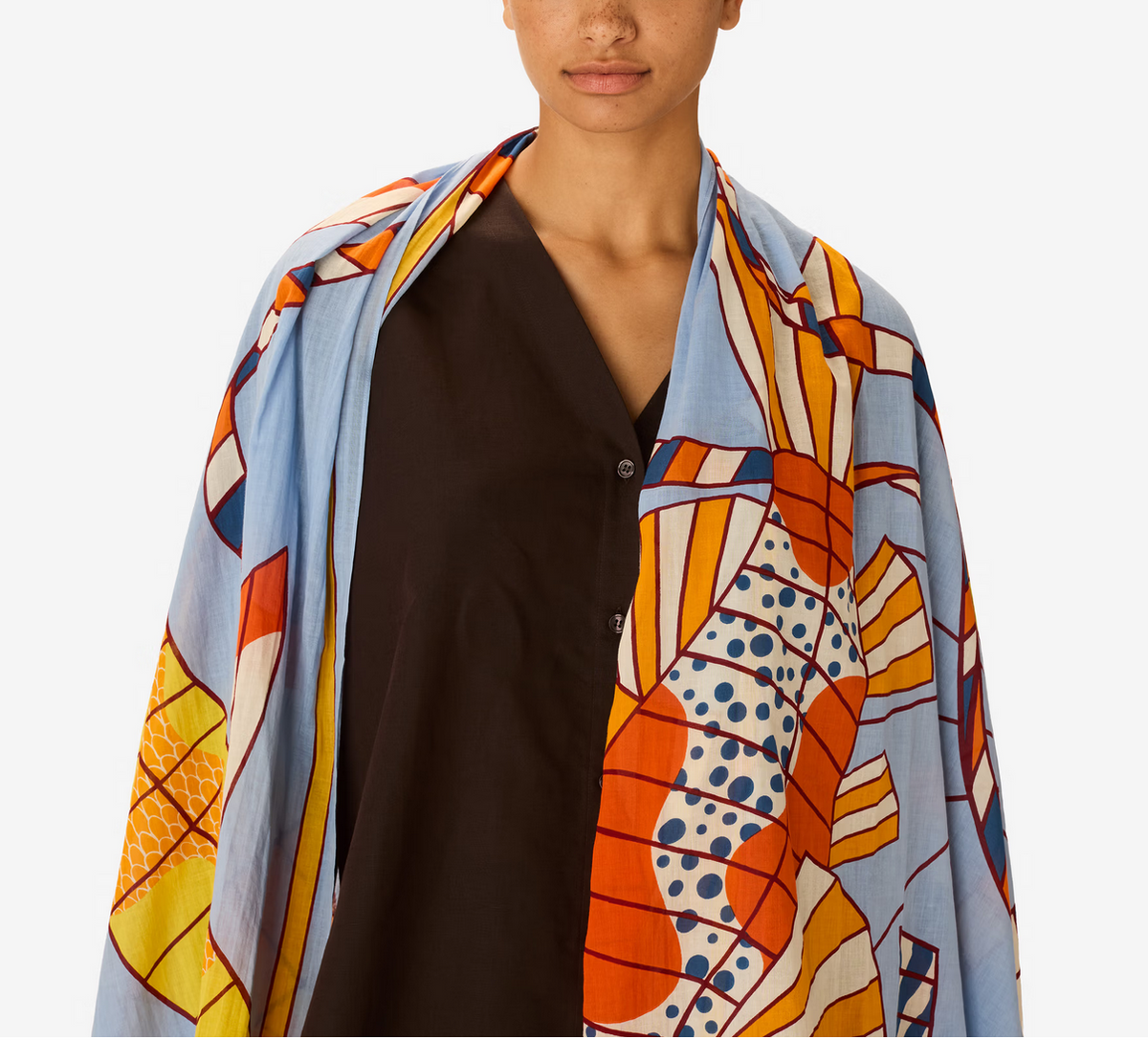 rectangle scarf 100 cerfs volants orange