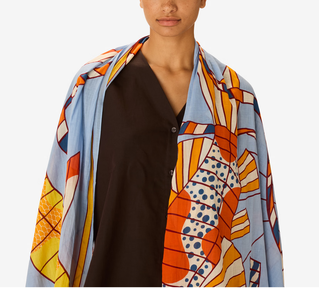 rectangle scarf 100 cerfs volants orange