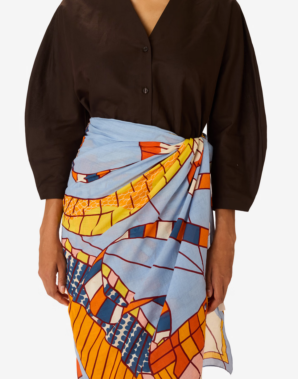 rectangle scarf 100 cerfs volants orange