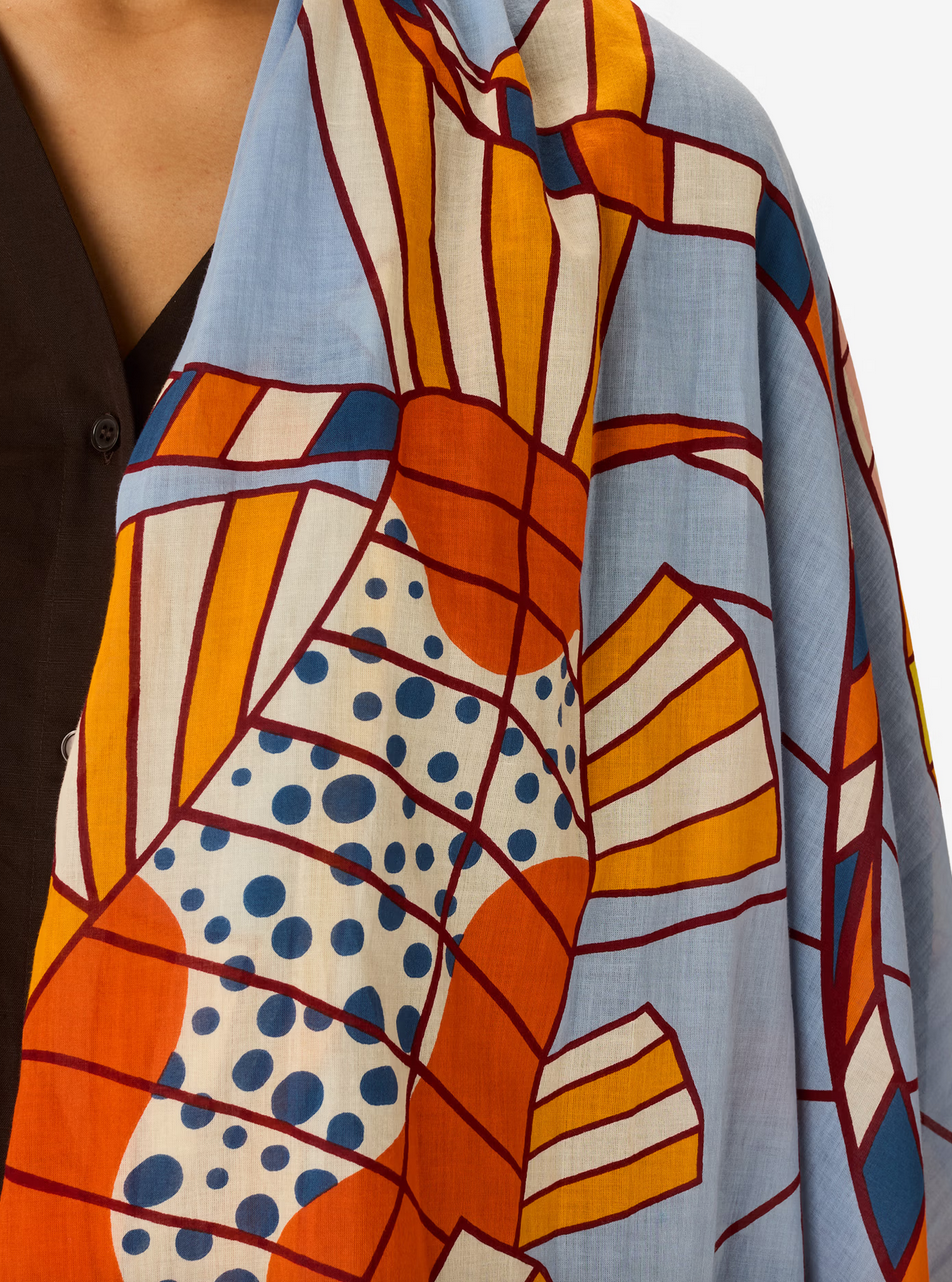 rectangle scarf 100 cerfs volants orange