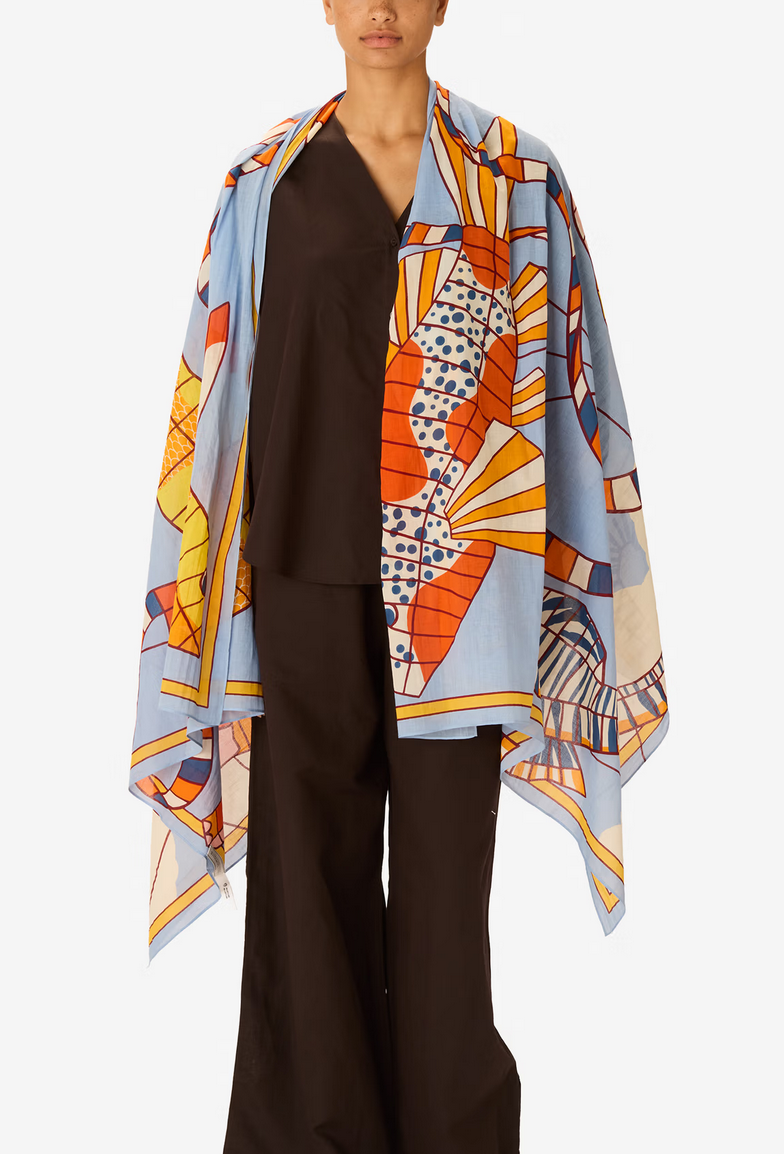 rectangle scarf 100 cerfs volants orange