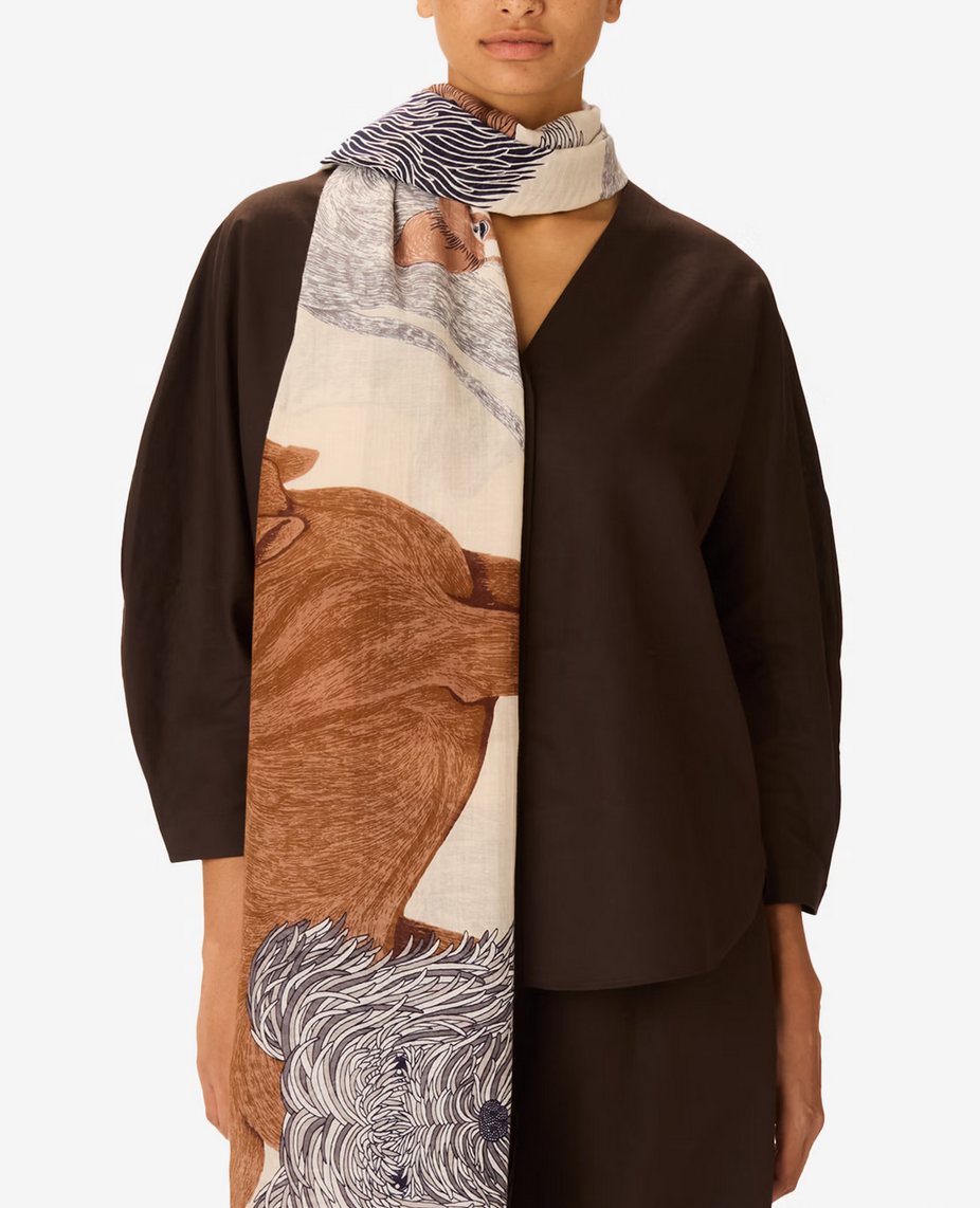 rectangle scarf 100 toutou white