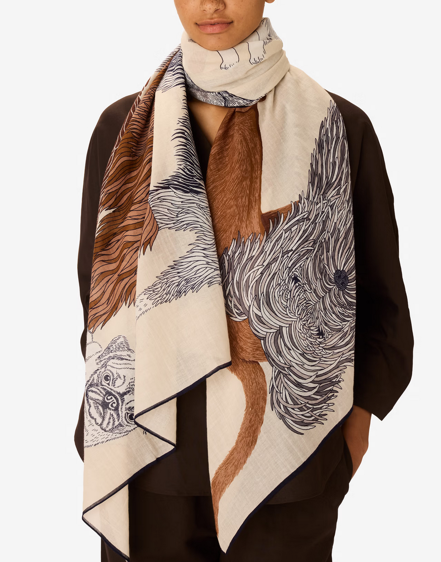 rectangle scarf 100 toutou white