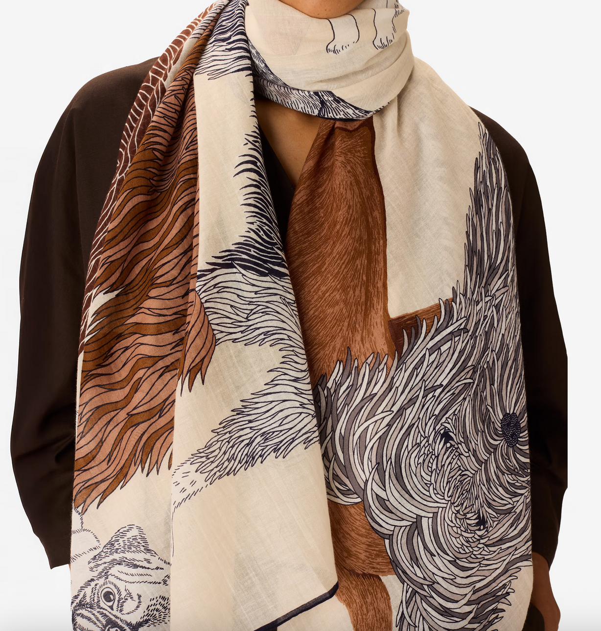 rectangle scarf 100 toutou white