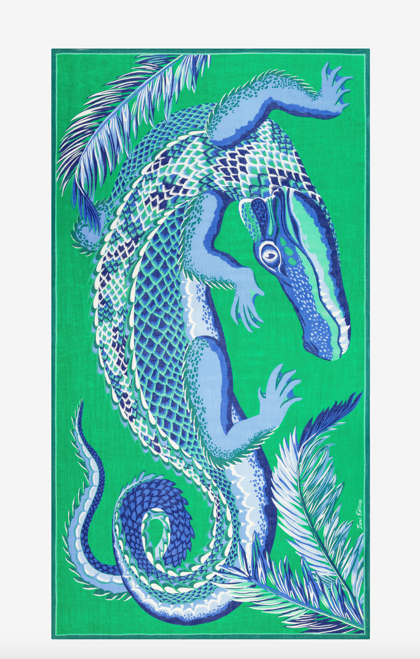 rectangle scarf 100 croco vert green