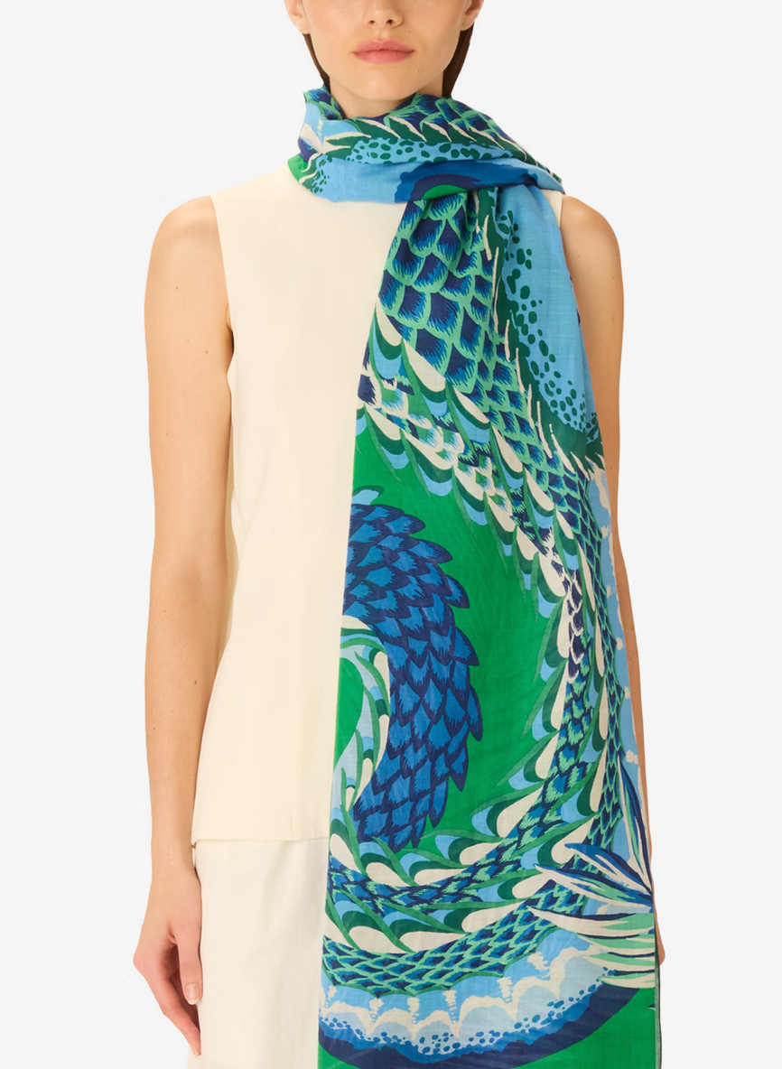 rectangle scarf 100 croco vert green