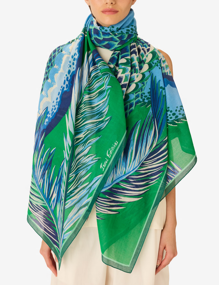 rectangle scarf 100 croco vert green